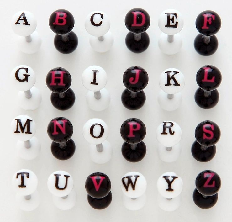 Initials letter tongue ring 14G 1.6MM 1 Piece 316L Surgical